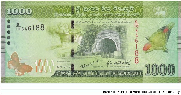 Sri Lanka PNew (1000 rupees 1/1-2010) (Thanks to Mihiri) Banknote
