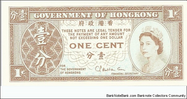 British Colony
1 Cent Banknote