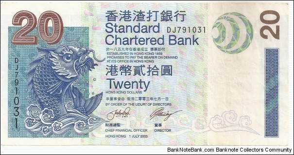 Hong Kong SAR
Standard Chartered Bank
20 Hong Kong Dollars Banknote
