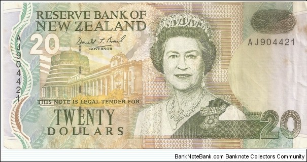 20 New Zealand Dollars Banknote