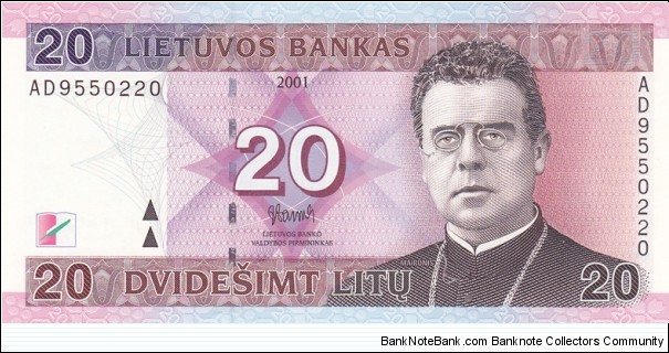 Lithuania P66 (20 litu 2001) Banknote