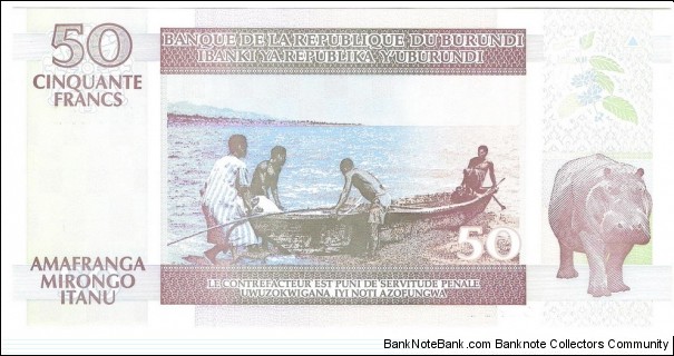 Banknote from Burundi year 1999