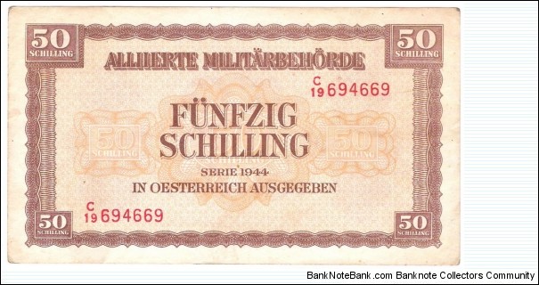 50 Schilling(Alliierte Militärbehörde 1944)  Banknote