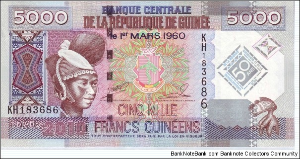  5000 Francs Banknote