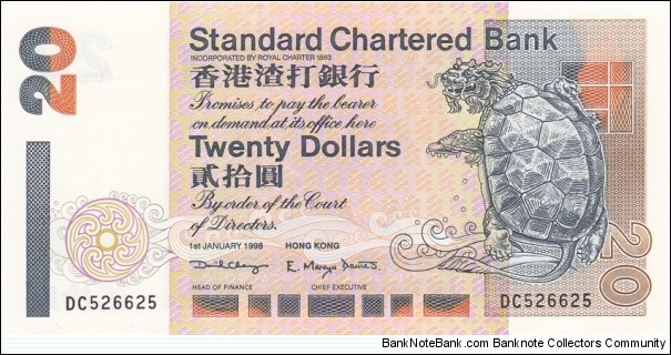 Hong Kong P285c (20 dollars 1998) Banknote