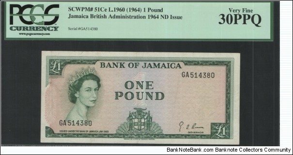 Jamaica 1 pound P 51Ce  Banknote