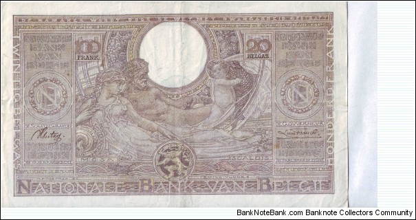Banknote from Belgium year 1936