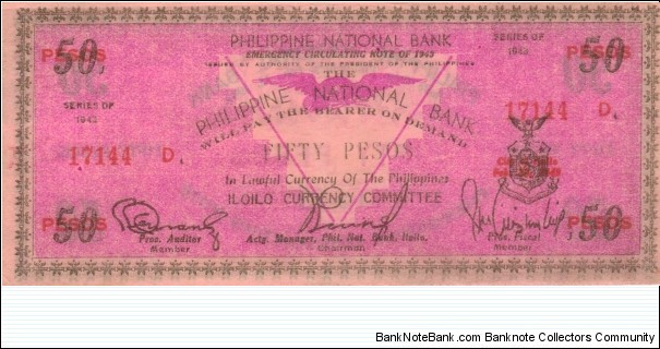 S-331 Iloilo Philippines 50 Peso note Banknote