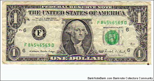 1 Dollar__1988__pk# 480 a__Code Letters - (F) Atlanta GA Banknote