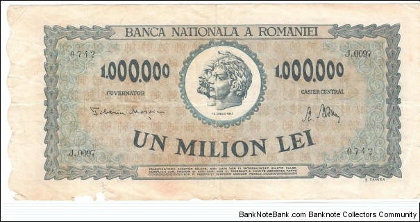 1.000.000 Lei(Kingdom of Romania 1947) Banknote