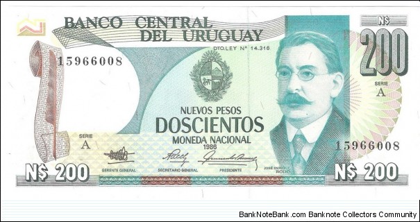 200 Pesos Nuevos(1986) Banknote