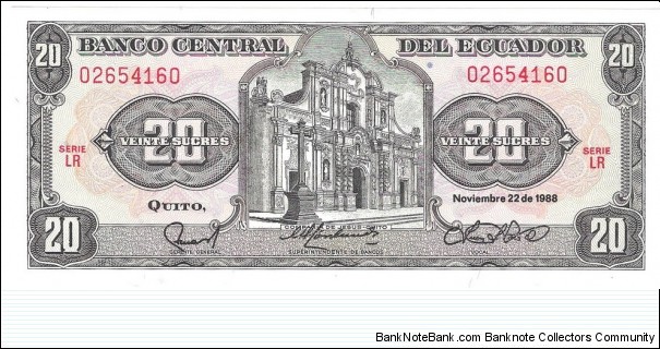 20 Sucres(1988) Banknote