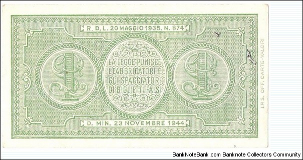 Banknote from Italy year 1944