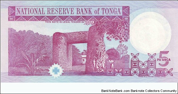 Banknote from Tonga year 1995