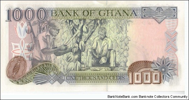 Banknote from Ghana year 2002