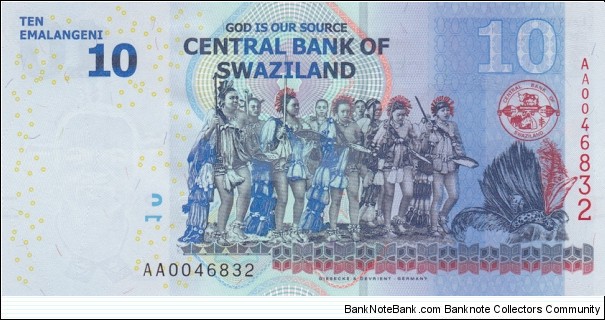 Banknote from Swaziland year 2010