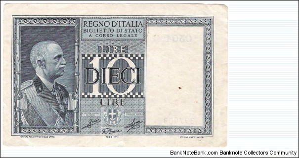 10 Lire(1939) Banknote
