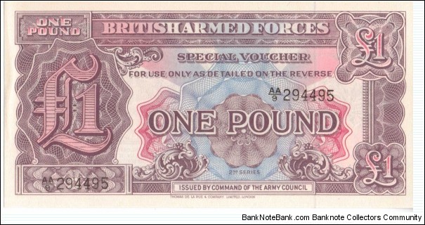 British Armed Forces One Pound Note - 2nd Series Banknote