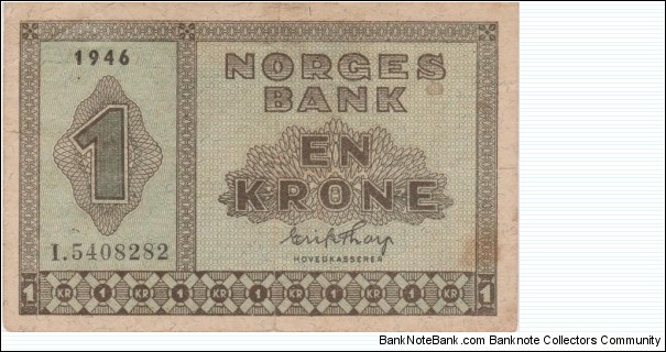 1946 En Krone,Norges Bank Banknote