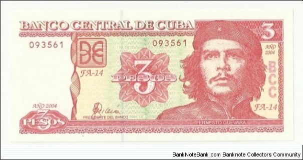 Cuba 3 Pesos 2004 Banknote