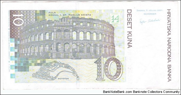 Banknote from Croatia year 2001