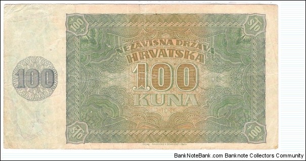 Banknote from Croatia year 1941