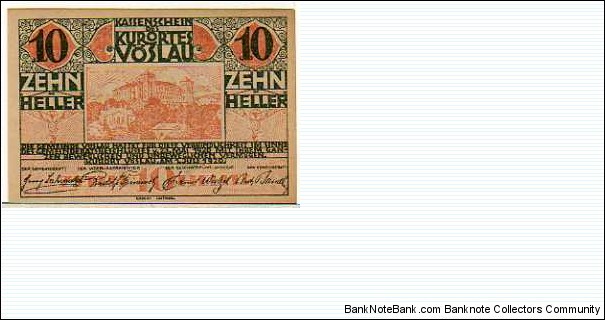 *NOTGELD*__10 Heller__01.07.1920-Voslau Banknote