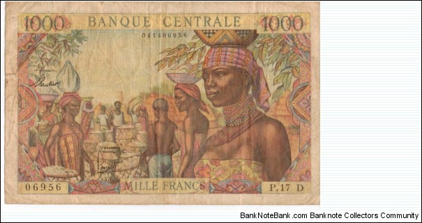 Banknote from Central African Republic year 1963