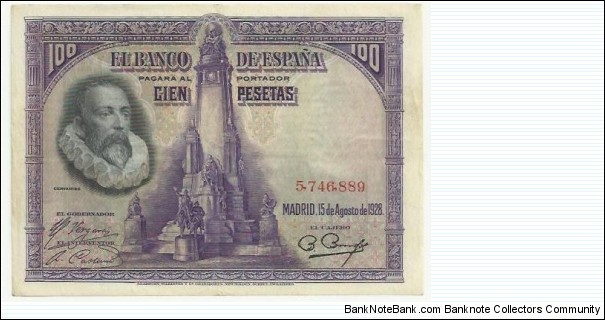 Spain 100 Pesetas 1928 Banknote
