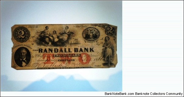Randall Bank two dollar note.
Cortland NY Banknote