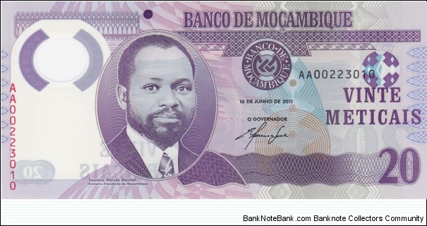 Mozambique PNew (20 meticais 16/6-2011) (Polymer) Banknote