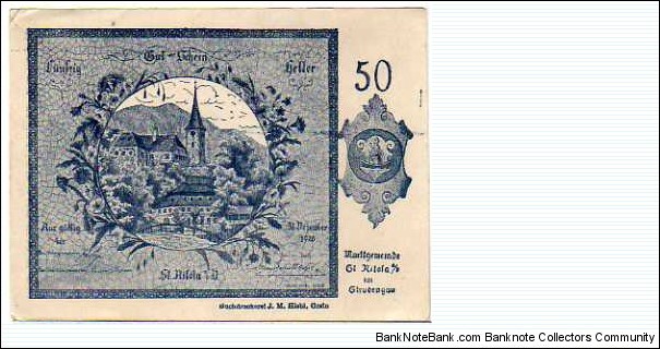 *NOTGELD*__50 Heller__pk# NL__31.12.1920__St. Nikola Banknote