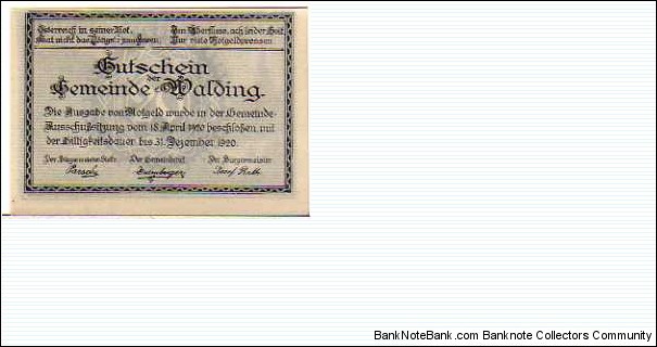 Banknote from Austria year 1920