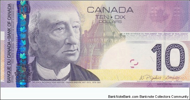 Canada P102A (10 dollars 2006) (Printed 2007) Banknote