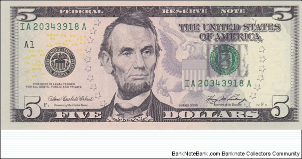 USA P524 (5 dollars 2006) Banknote