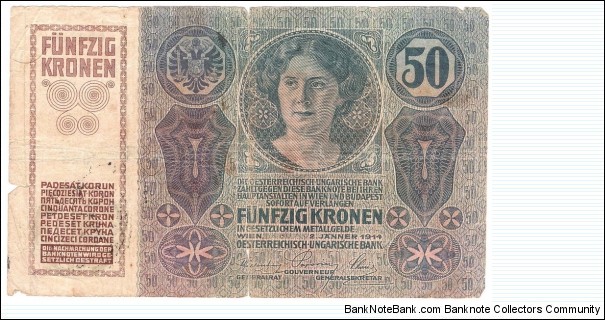 Banknote from Romania year 1919