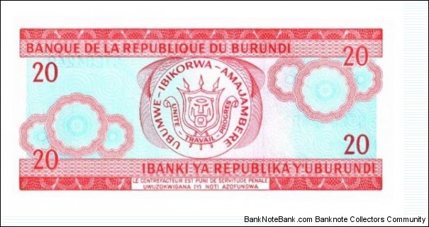 Banknote from Burundi year 2007