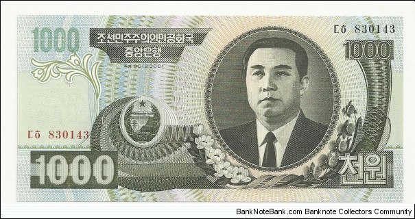 NKorea 1000 Won 2006 Banknote