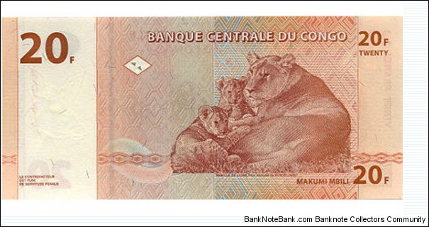 Banknote from Congo year 1997