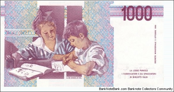 Banknote from Italy year 1990