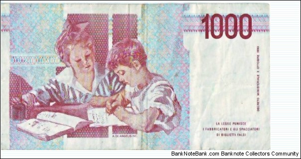 Banknote from Italy year 1990