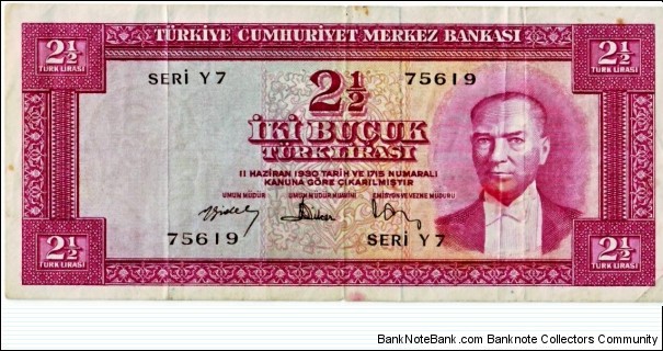 2.5 Lira Banknote