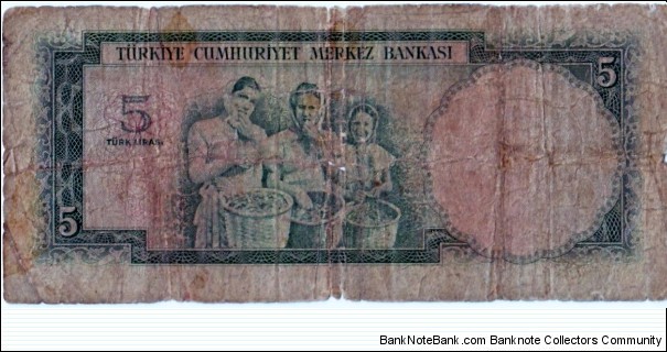 Banknote from Turkey year 1959
