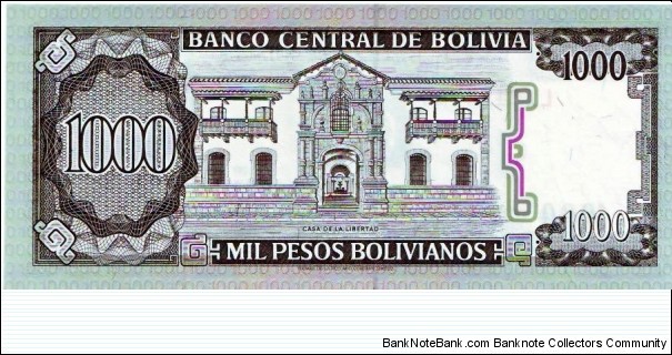 Banknote from Bolivia year 1982