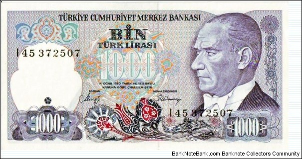 1000 Lira Banknote