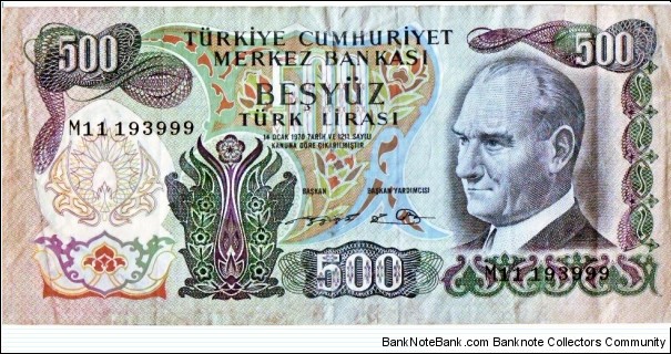500 Lira Banknote