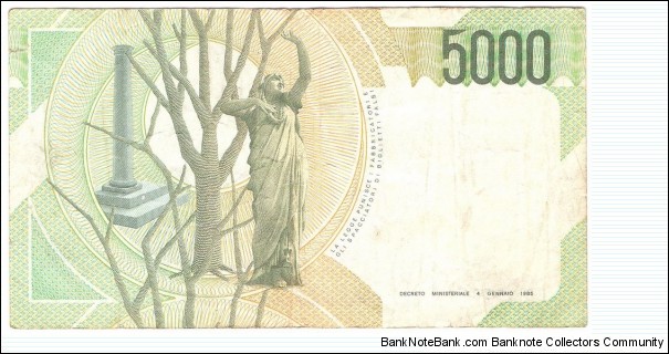 Banknote from Italy year 1985