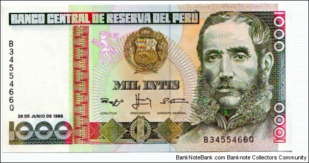 1000 Intis Banknote