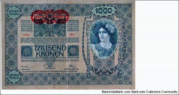 Austro-Hungarian Empire 1000 Kronen Banknote