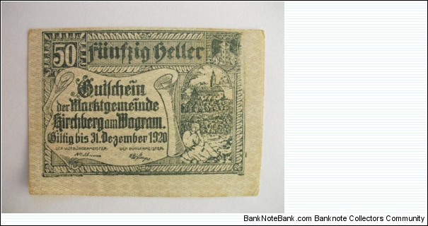 AUSTRIAN NOTGELD 50 HELLER Banknote